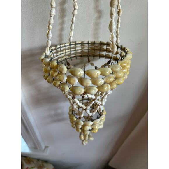 Vintage Sea Shell Hanging Macrame Plant candle Holder Boho decor beach nautical - Picture 13 of 16